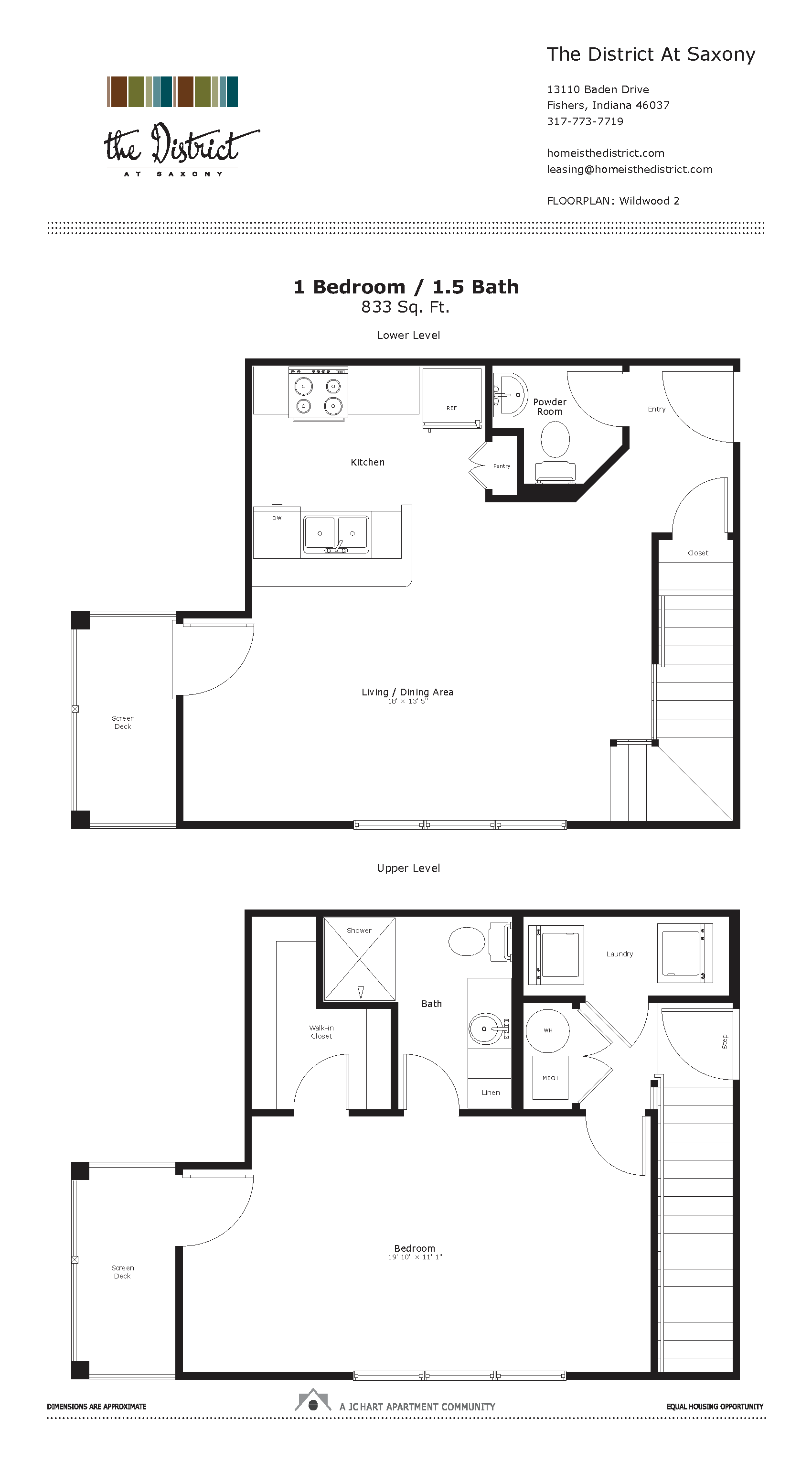 Wildwood 2 1 Bedroom Floor Plan The District at Saxony Apartment Homes